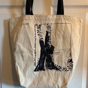 J. Crew Tan and Black Artistic Tote